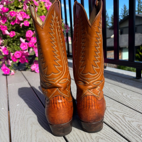 Dan Post Brown Lizard Skin Leather Western Cowboy Boots Men's Size 10D - Picture 8 of 12